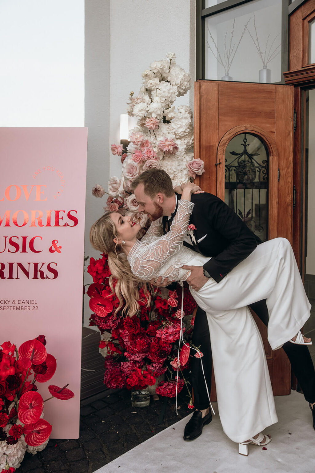 bride and groom celebration dip