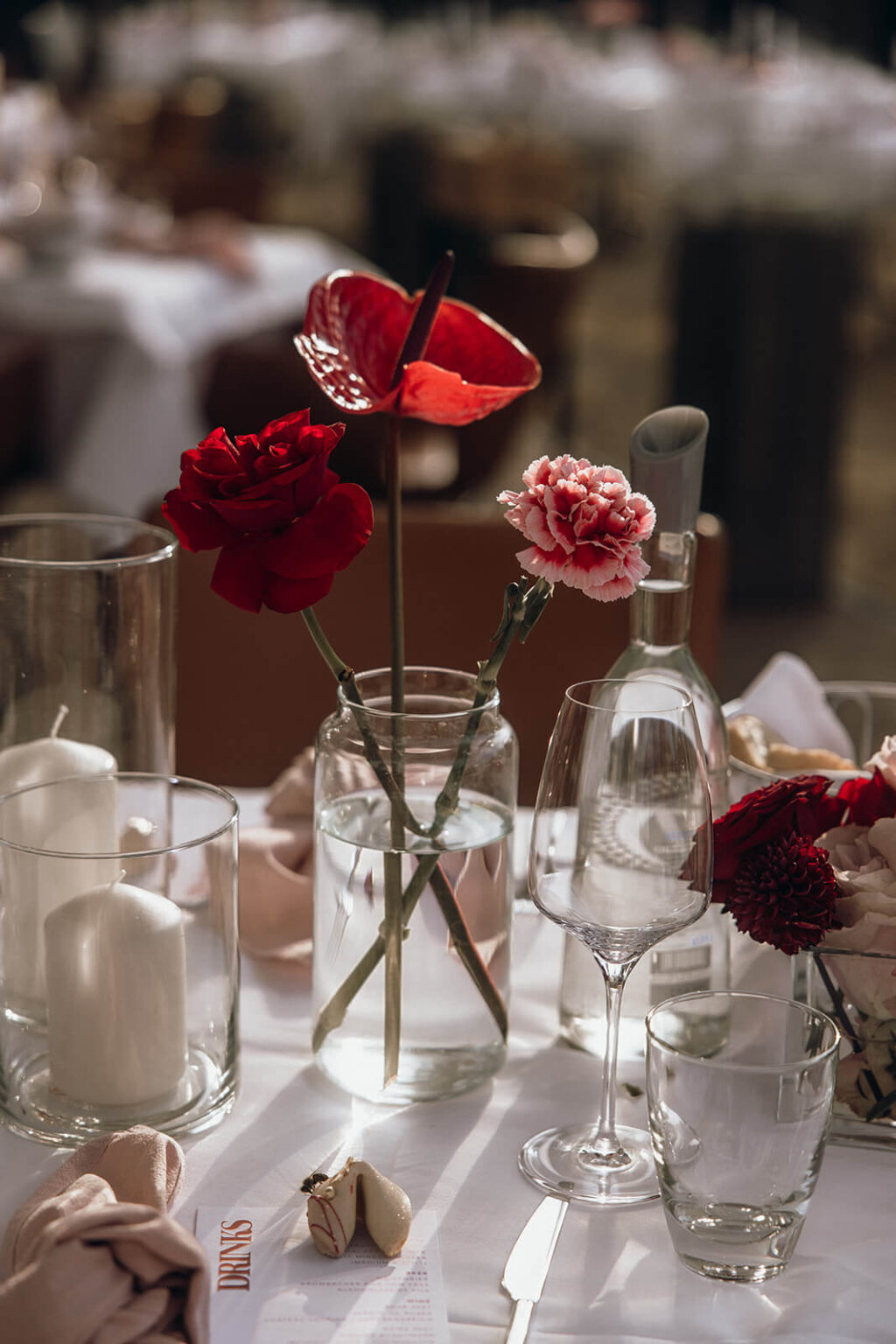 rose flower on table